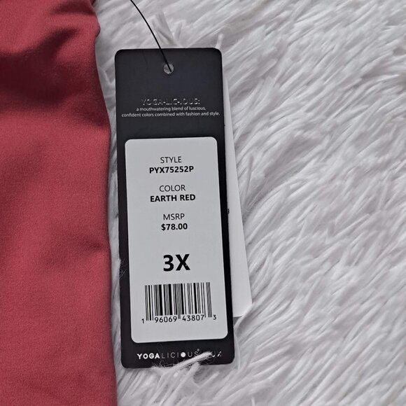 Yogalicious Lux Size 3X Earth Red Leggings Polygiene Odor Free NWT - Picture 2 of 10